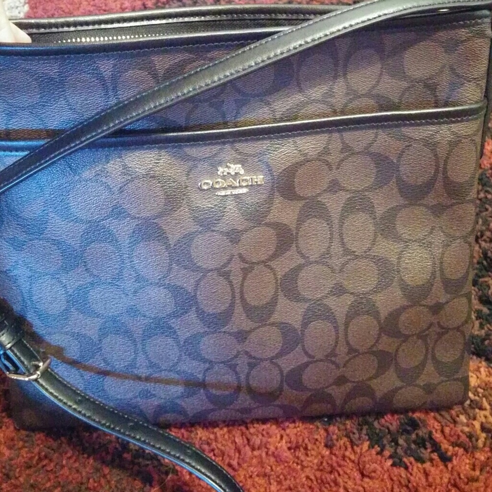 Coach Signature File Brown/Black Cross Body Bag